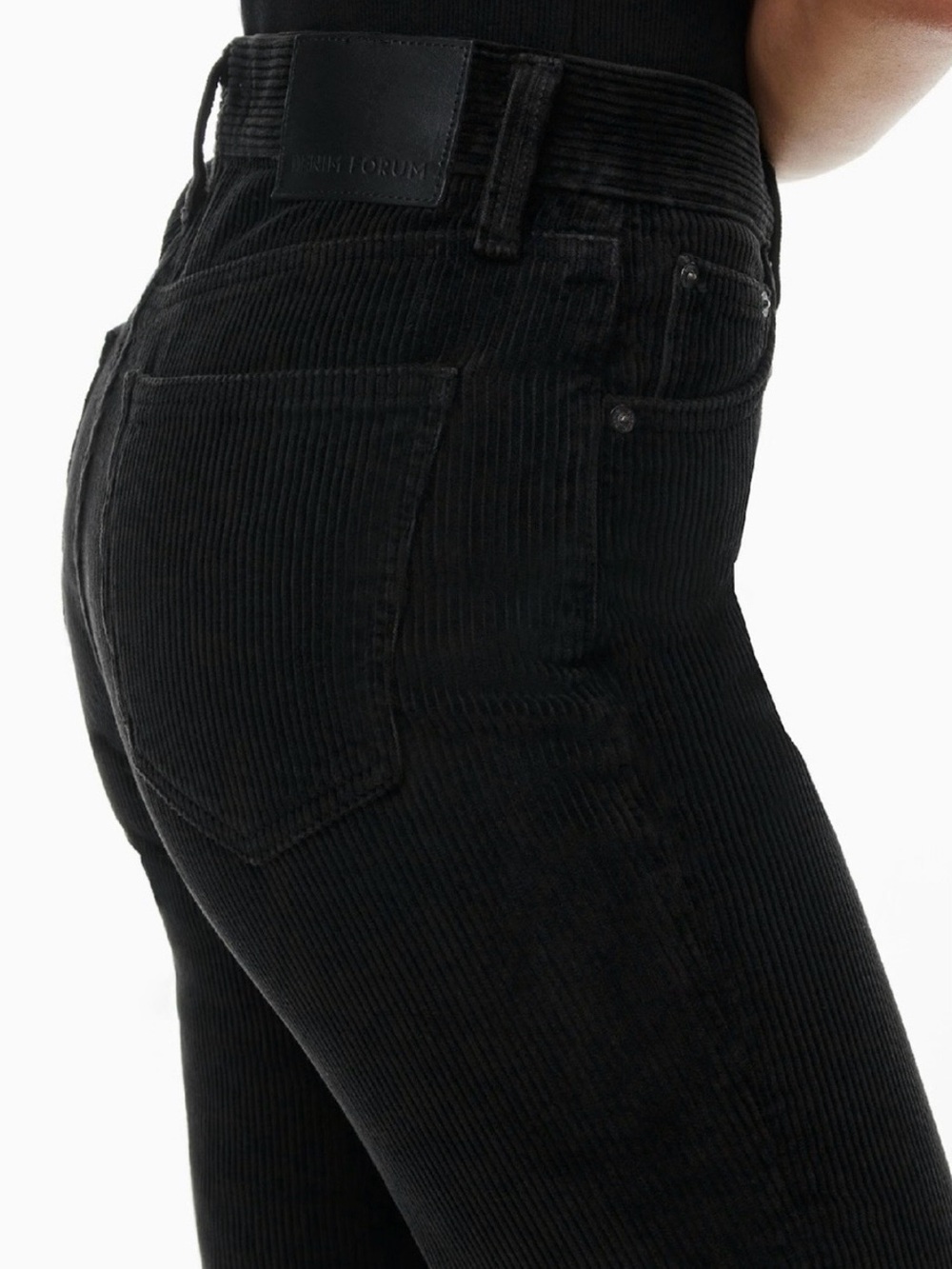 Corduroy Aritzia Denim Forum Arlo High Rise Straight Pants Black 27